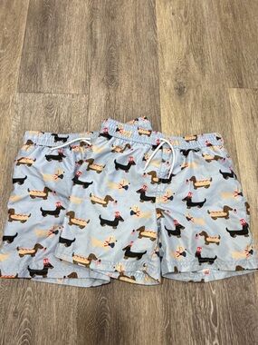 Janie and Jack Light Blue Dachshund Hot Dog Swim Trunks bundle